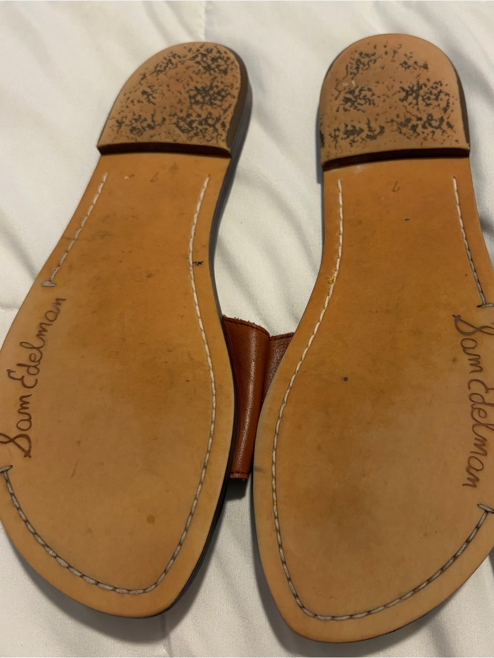 SAM EDELMAN Leather Slide Sandal with Buckle - Brown SIZE 7 - Picture 3 of 4